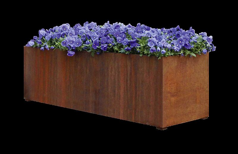 Pflanzbehälter LINN, rechteckig, aus Cortenstahl
