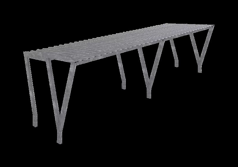Fahrradüberdachung TAURI, Dachbreite x Dachtiefe 7800 mm x 2500 mm, Dacheindeckung Trapezblech, Stahlkonstruktion feuerverzinkt