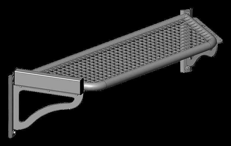 Sitzbank AQUA mit Drahtgitter in RAL 7004 signalgrau