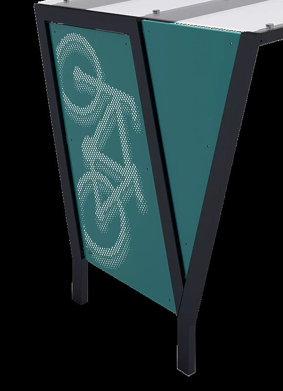 Seitenwand, mit perforiertem Stahlblech, für Dachtiefe 2500 mm