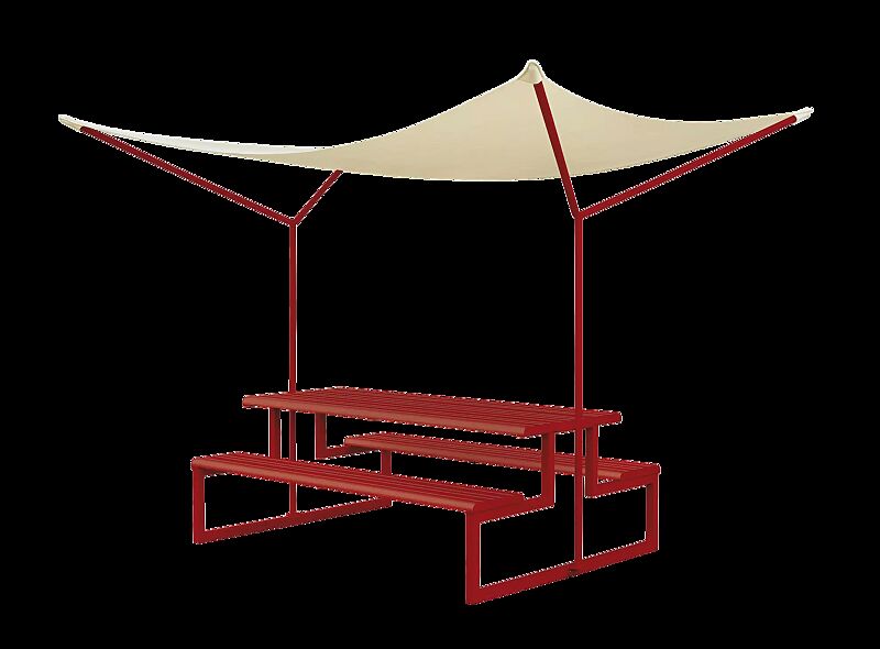 Freizeitüberdachung MANTUA, in RAL 3000 feuerrot