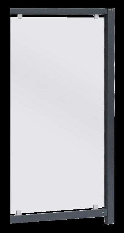 Windschutzwand, Klarglas Raster 1210 mm, einschließlich vorderer Stütze