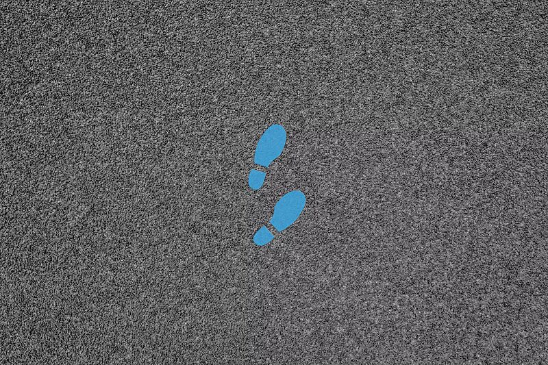 Thermoplastische Bodenmarkierung SCHUHABDRUCK