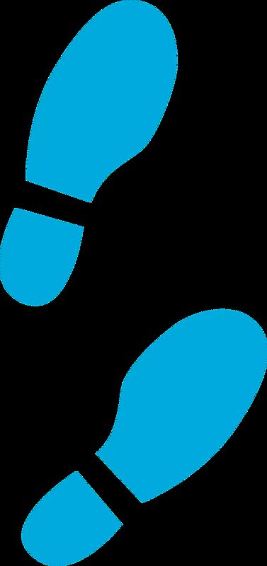 Thermoplastische Bodenmarkierung SCHUHABDRUCK