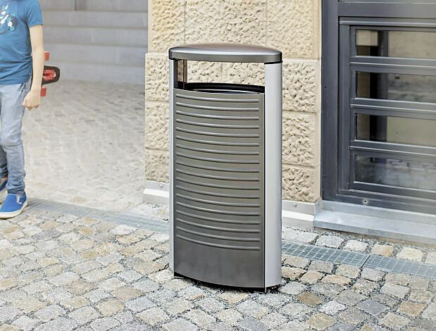 <div id="container" class="container">Abfallbehälter BASIC in DB 703 eisenglimmer und RAL 9006 weißaluminium</div>