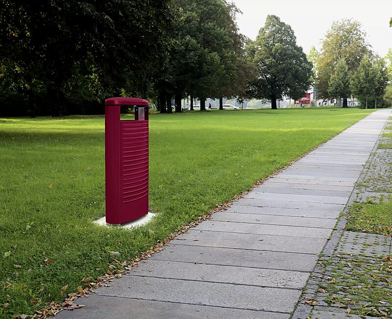 abfallbehaelter-basic__shoKAT0054503 Abfallbehälter BASIC in RAL 3005 weinrot