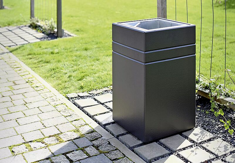 abfallbehaelter-brno__shoKAT0069212 Abfallbehälter BRNO ohne Schutzdach, Beton beschichtet in grau