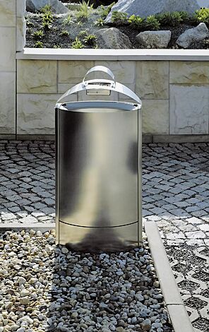 Abfallbehälter CAPITAL aus Edelstahl, mit Ascher (Mehrpreis)