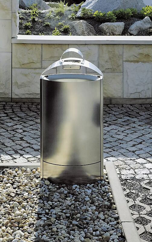 abfallbehaelter-capital__shoKAT0016817 Abfallbehälter CAPITAL aus Edelstahl, mit Ascher (Mehrpreis)