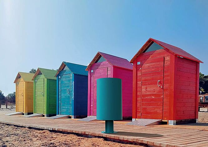 Abfallbehälter CARROARMATO in RAL 5021 wasserblau