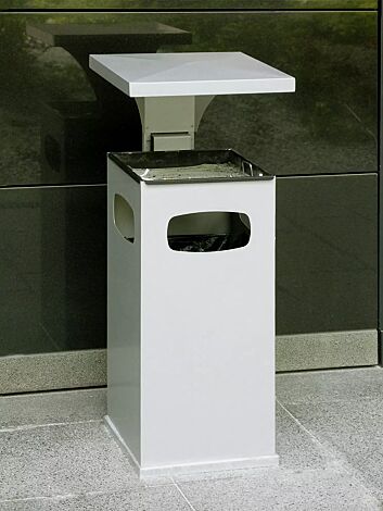 Abfallbehälter CASTLE mit Ascher, 38 Liter, in silber