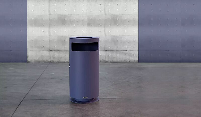 abfallbehaelter-cima__shoKAT0066286 Abfallbehälter CIMA mit Ascher, in RAL 4005 blaulila