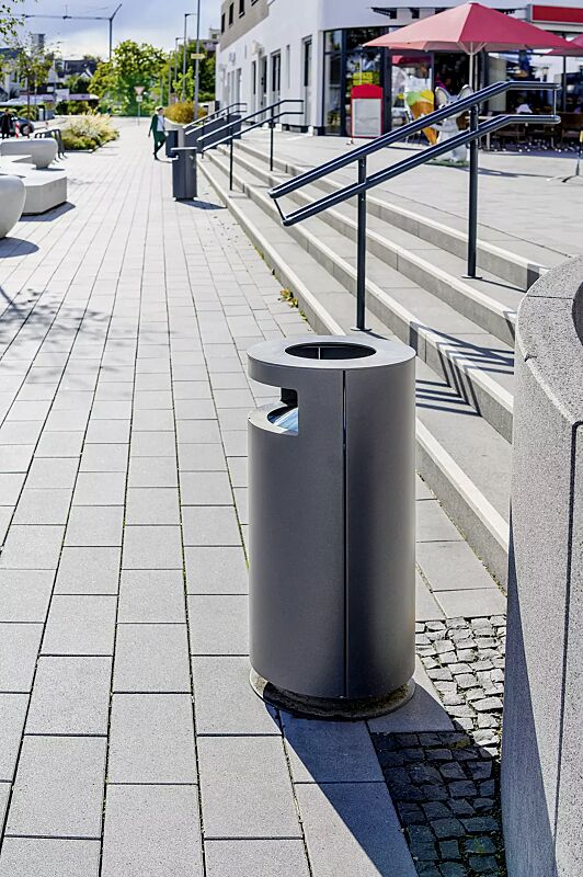 abfallbehaelter-cima__shoKAT0071460 Abfallbehälter CIMA mit Ascher, in DB 703 eisenglimmer