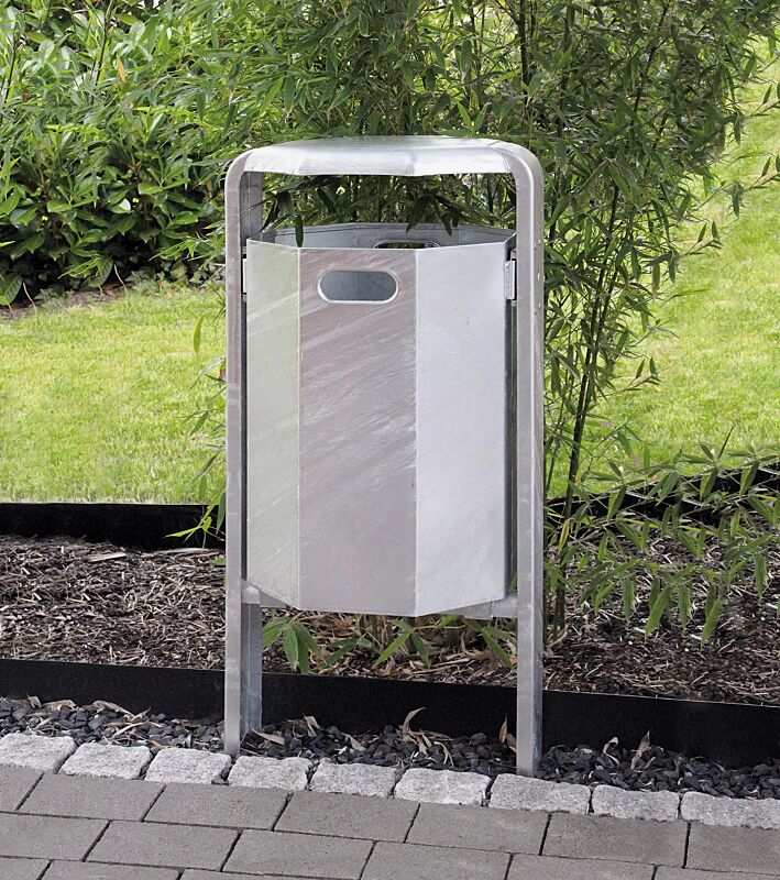 Abfallbehälter COVENTRY, zum Einbetonieren, feuerverzinkt