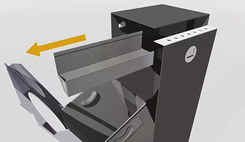 abfallbehaelter-crystal__shoKAT0019434 Detail: Entleerung Ascher CRYSTAL