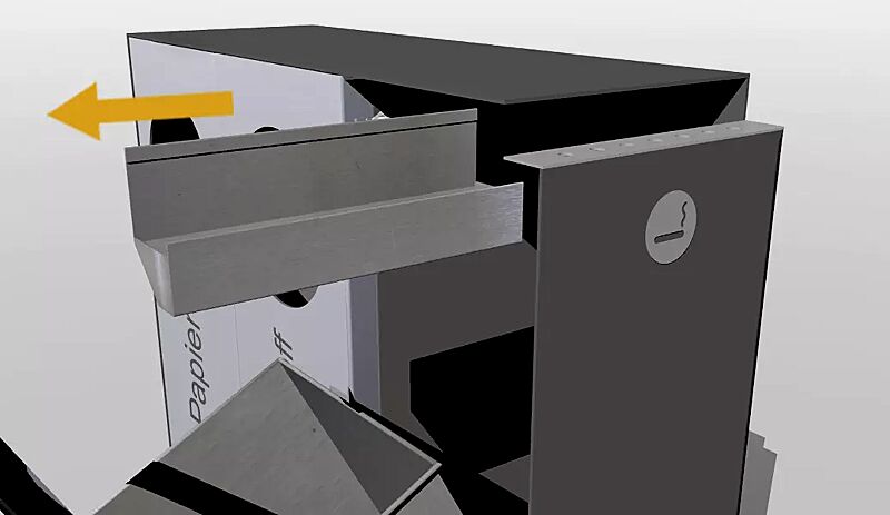 abfallbehaelter-crystal__shoKAT0019439 Detail: Entleerung Ascher CRYSTAL TRIO