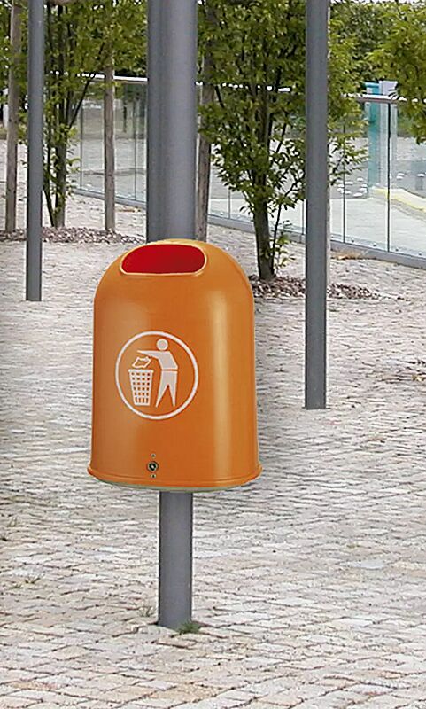 abfallbehaelter-derby__shoKAT0007693 Abfallbehälter DERBY aus Polyethylen, in gelborange ähnlich RAL 2000