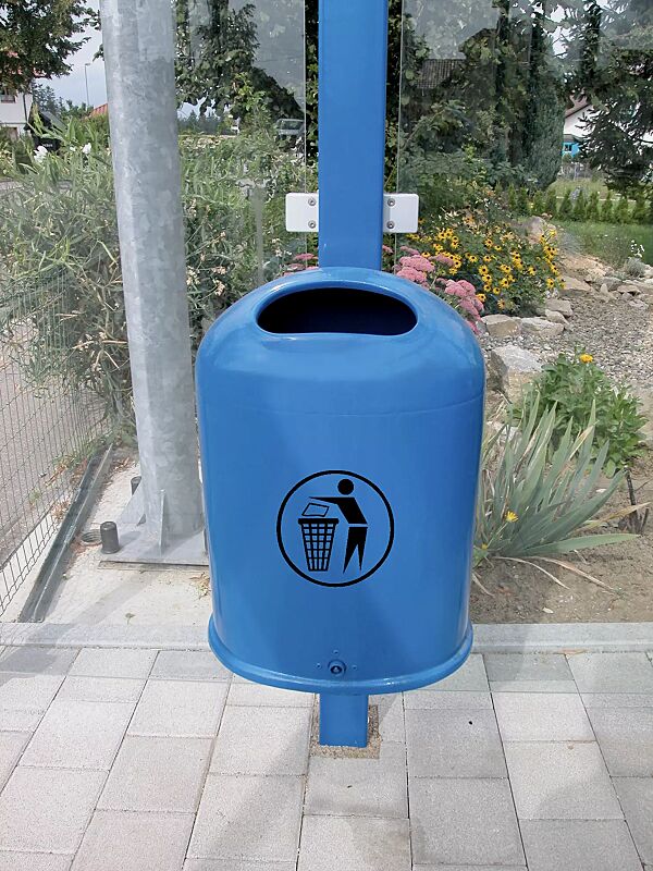 abfallbehaelter-derby__shoKAT0012229 Abfallbehälter DERBY aus Stahl, in RAL 5015 himmelblau