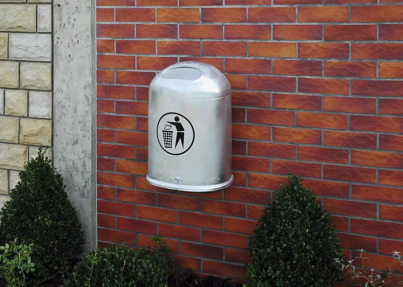 abfallbehaelter-derby__shoKAT0014965 Abfallbehälter DERBY mit Federeinwurfklappe, ohne Ascher, feuerverzinkt