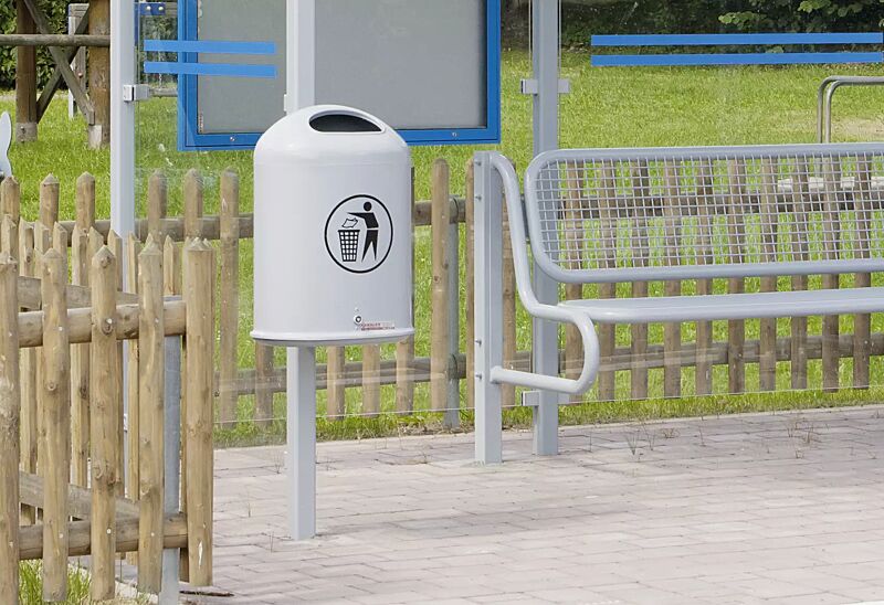 abfallbehaelter-derby__shoKAT0060641 Abfallbehälter DERBY aus Stahl, in RAL 9006 weißaluminium