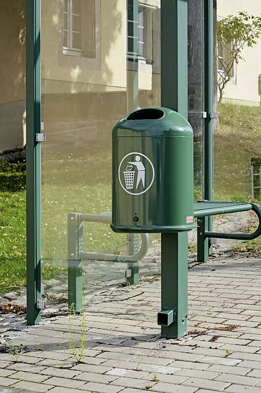 abfallbehaelter-derby__shoKAT0066877 Abfallbehälter DERBY aus Stahl, in RAL 6028 kieferngrün