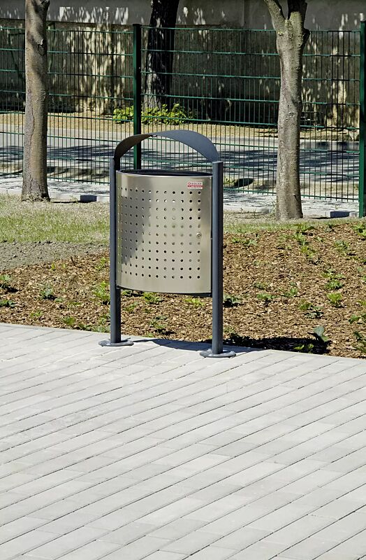 abfallbehaelter-eliseo__shoKAT0032437 Abfallbehälter ELISEO, Behälter aus Edelstahl, Rahmen und Schutzdach aus Stahl in RAL 7016 anthrazitgrau