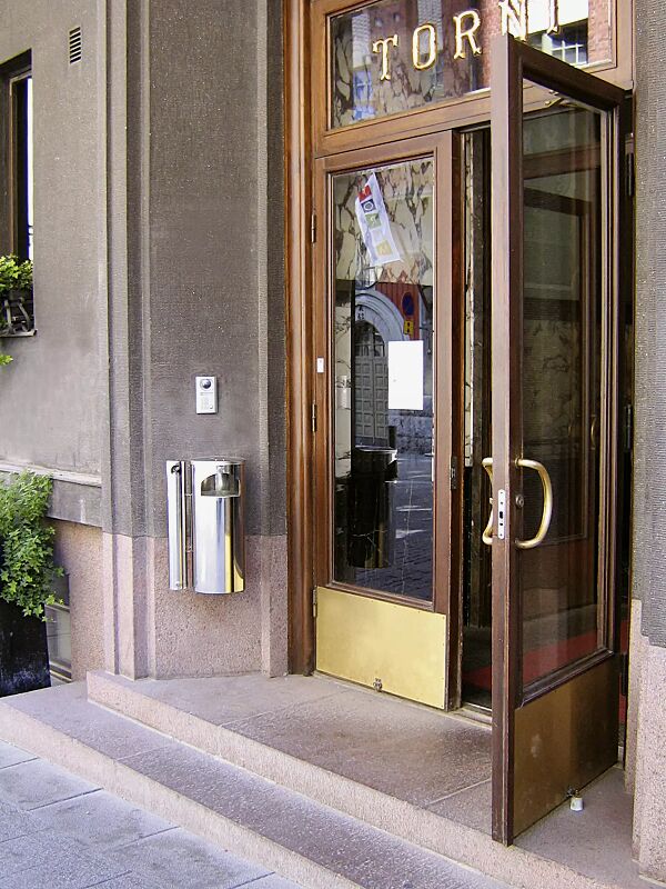 Abfallbehälter FINTWIN mit Ascher, aus Edelstahl