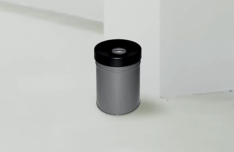 Abfallbehälter FIRE EX, zum freien Aufstellen, 30 Liter, in graualuminium ähnlich RAL 9007