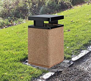 <div id=""container"" class=""container"">Abfallbehälter GARDA - B, Beton mit transparenter Beschichtung in terracotta - 5/A, Schutzdach in RAL 9005 tiefschwarz</div>