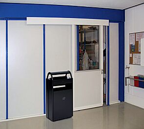 Abfallbehälter GODOY mit Ascher, 60 Liter, in RAL 7021 schwarzgrau