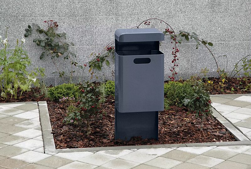 abfallbehaelter-halifax__shoKAT0000576 Abfallbehälter HALIFAX, 29 Liter, ohne Ascher, zum Einbetonieren, in RAL 7024 graphitgrau