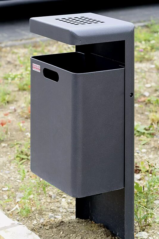 abfallbehaelter-halifax__shoKAT0060445 Abfallbehälter HALIFAX, 43 Liter, mit Ascher, zum Einbetonieren, in DB 703 eisenglimmer