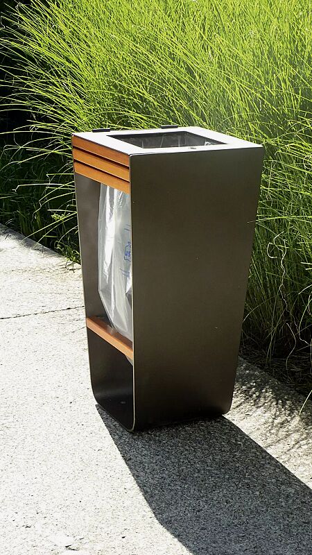 abfallbehaelter-karma__shoKAT0053841 Abfallbehälter KARMA mit Abfallsackhalterung, Stahlteile in DB 703 eisenglimmer