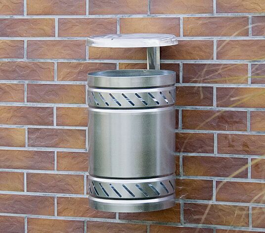 Abfallbehälter MAGGIOLINO mit Schutzdach, feuerverzinkt