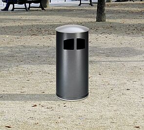 <div id=""container"" class=""container"">Abfallbehälter MATANE, ohne Ascher, Korpus in antik-silber, Deckel in silber</div>