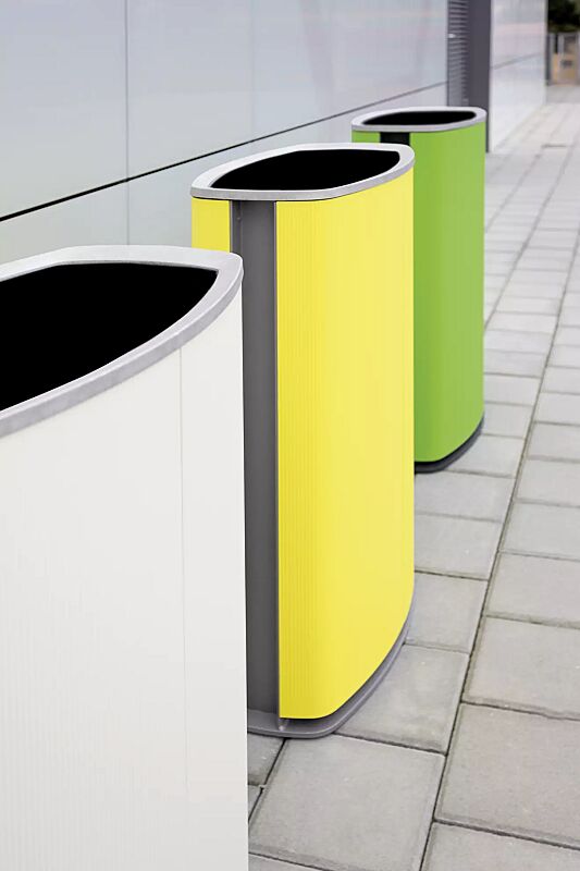 abfallbehaelter-minium__shoKAT0043475 Abfalbehälter MINIUM zum Aufdübeln, Korpus in Sonderfarben (auf Anfrage), Stahlteile in RAL 7016 anthrazitgrau