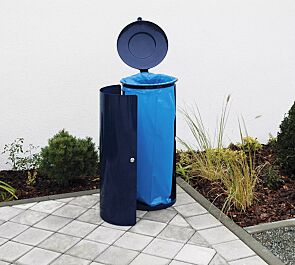 Abfallbehälter NEWPORT, 110 Liter, zum Aufdübeln, in RAL 5013 kobaltblau
