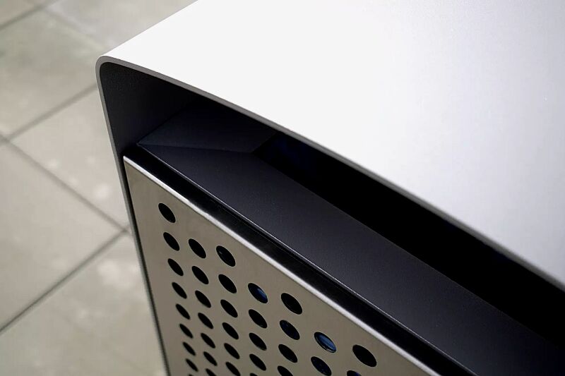 abfallbehaelter-prax__shoKAT0050134 Detail: perforiertes Stahlblech