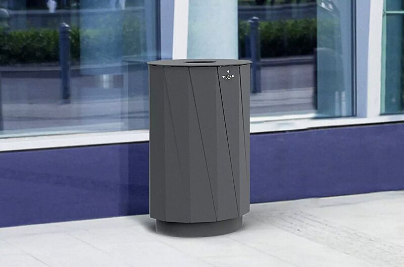 Abfallbehälter TENBY, 60 Liter, in RAL 7016 anthrazitgrau