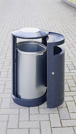 Abfallbehälter UTENA ohne Ascher und Innenbehälter, in RAL 7016 anthrazitgrau