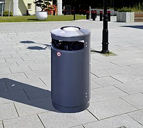 <div id="container" class="container">Abfallbehälter UTENA mit Ascher und Abfallsackhaltering, in RAL 7016 anthrazitgrau</div>