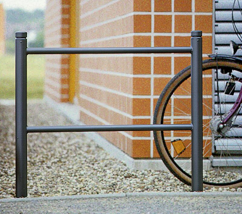 Anlehngeländer mit Poller BOULEVARD 60 in RAL 7016 anthrazitgrau