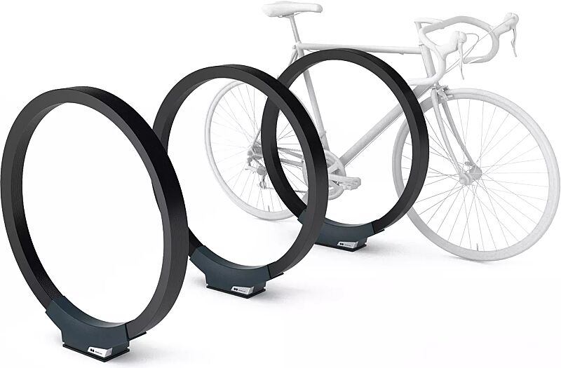 anlehnbuegel-gomez__shoKAT0056398 Anlehnbügel GOMEZ, Aluminiumfußabdeckung in RAL 9005 tiefschwarz