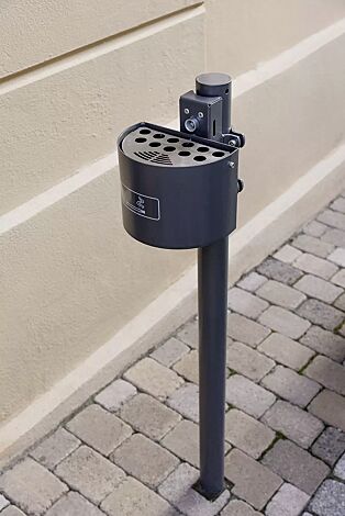 Halbrundascher KERRY ohne Schutzdach, zur Pfostenbefestigung, in RAL 7016 anthrazitgrau