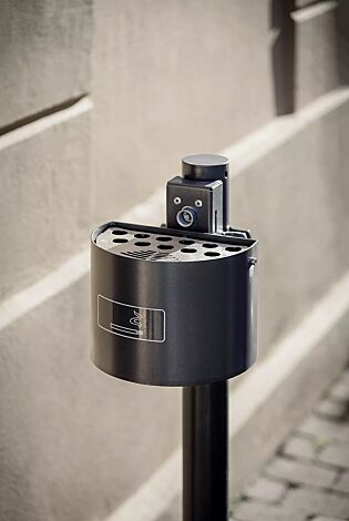 Halbrundascher KERRY ohne Schutzdach, zur Pfostenbefestigung, in RAL 7016 anthrazitgrau