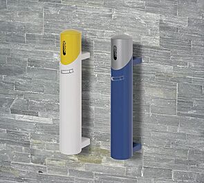 Wandascher POOLE, Korpus RAL 9016, Oberteil RAL 1023<br /><br />Wandascher POOLE, Korpus RAL 5010, Oberteil silber