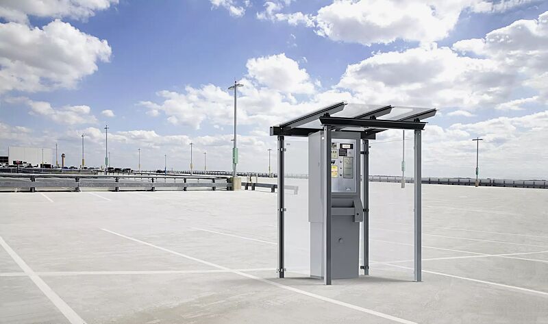 automatenueberdachung-pegasus__shoKAT0069339 Automatenüberdachung PEGASUS, Dachbreite x Dachtiefe 1800 mm x 2000 mm, Rück- und Seitenwände ESG, Klarglas, Stahlkonstruktion in RAL 7016 anthrazitgrau