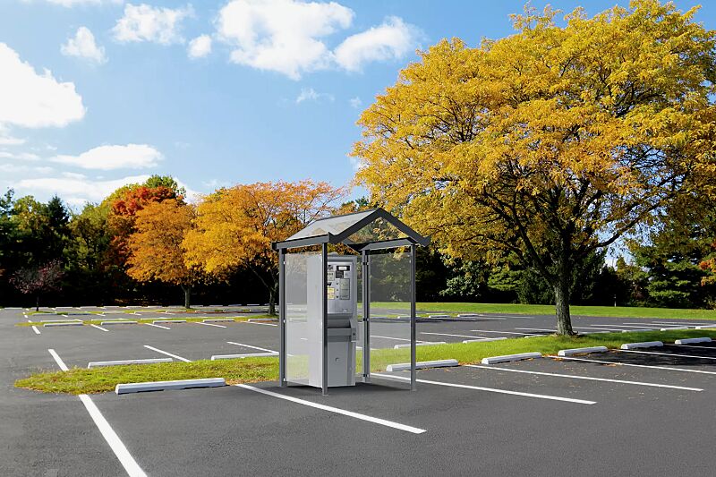 automatenueberdachung-tangenta__shoKAT0069344 Automatenüberdachung TANGENTA, Dachbreite x Dachtiefe 1700 mm x 2000 mm, Rück- und Seitenwände ESG, Klarglas, Stahlkonstruktion in RAL 7016 anthrazitgrau