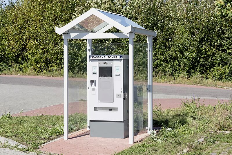 automatenueberdachung-tangenta__shoKAT0071304 Automaten-Überdachung TANGENTA, Dachbreite x Dachtiefe 1700 mm x 2000 mm, Rück- und Seitenwände ESG, Klarglas, Stahlkonstruktion in RAL 7035 lichtgrau