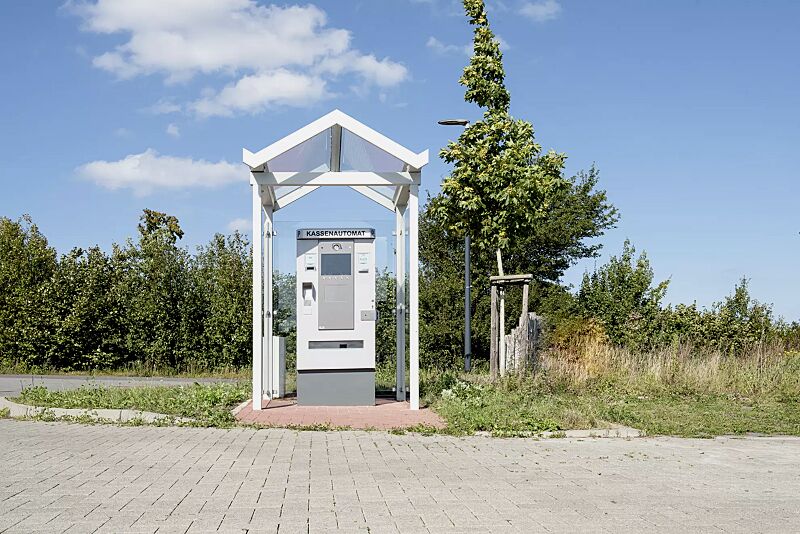 automatenueberdachung-tangenta__shoKAT0071308 Automaten-Überdachung TANGENTA, Dachbreite x Dachtiefe 1700 mm x 2000 mm, Rück- und Seitenwände ESG, Klarglas, Stahlkonstruktion in RAL 7035 lichtgrau